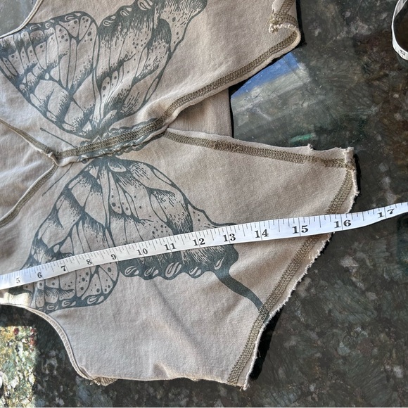 Forever 21 Butterfly Grunge Collared Vest Tank. Raw edge. Y2K inspired. Festival - Picture 10 of 11